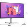 Dell P2423D 24" QHD (2560x1440) Monitor, 60Hz, IPS, 5ms, 99% sRGB, DisplayPort, HDMI, 5x USB, Negro