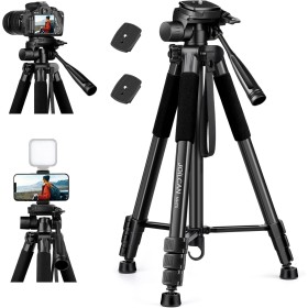 JOILCAN Tripode para Movil, Aluminio Trípode Cámara para Canon Nikon Sony DSLR Cámara, Trípode Ligero Portátil con Soporte para