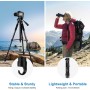 JOILCAN Tripode para Movil, Aluminio Trípode Cámara para Canon Nikon Sony DSLR Cámara, Trípode Ligero Portátil con Soporte para