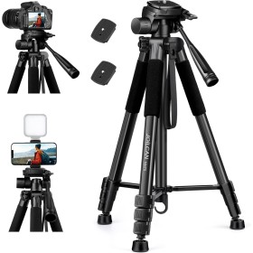 JOILCAN Tripode para Movil, Aluminio Trípode Cámara para Canon Nikon Sony DSLR Cámara, Trípode Ligero Portátil con Soporte para