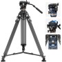 NEEWER 79"/ 200cm Trípode de Video, Soporte de Trípode de Aleación de Aluminio Resistente con 360° Cabezal de Arrastre Fluido,