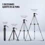 NEEWER 79"/ 200cm Trípode de Video, Soporte de Trípode de Aleación de Aluminio Resistente con 360° Cabezal de Arrastre Fluido,