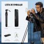 NEEWER 79"/ 200cm Trípode de Video, Soporte de Trípode de Aleación de Aluminio Resistente con 360° Cabezal de Arrastre Fluido,