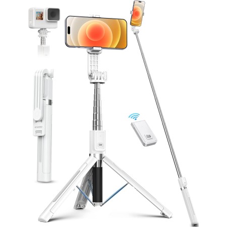 ANXRE Palo Selfie con Control Remoto,Giratorio de 360° Trípode para Movil Rripe, 106cm Telemovel Palo Selfie Tripode Compatible