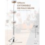 ANXRE Palo Selfie con Control Remoto,Giratorio de 360° Trípode para Movil Rripe, 106cm Telemovel Palo Selfie Tripode Compatible