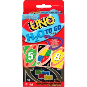 Mattel Games UNO H20 To Go, Juego de Cartas Resistentes al Agua, para niños +7 años y Adultos, Ideal para Playa , Nieve y Viajes