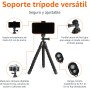 Amazon Basics Trípode flexible y portátil con mando a distancia inalámbrico y abrazadera para smartphone, 25,4 cm, negro