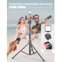 Trípode para Móvil 180cm, Extensible Profesional Estable Aluminiocon Trípode con Control Remoto & Teléfono Soporte, Compatible