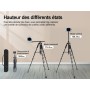 Elitehood Tripode para Movil Grabar Video, 180cm Tripode Movil Alto con Angulo de 360°Teléfono, Soporte iPhone Tripod Flexible