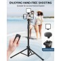 Nineigh Tripode para Movil 180cm, Extensible Tripode Movil Alto de Aluminiocon con Control Remoto y Soporte de Teléfono, Ligero