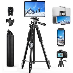 Trípode para iPad iPhone Cámara, MACTREM 165 cm Tripode Cámara de Movil con Remoto Bluetooth para Tableta