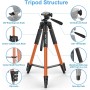 Trípode para iPad iPhone Cámara, MACTREM 165 cm Tripode Cámara de Movil con Remoto Bluetooth para Tableta