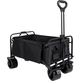 Carro de Mano Plegable con Ruedas Grandes Todoterreno | Carrito Multiusos Ideal Playa, Compra, Jardín o Camping | Carga hasta