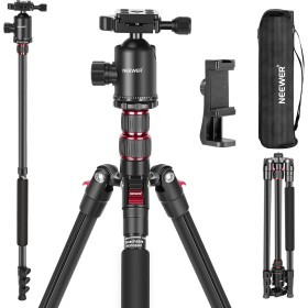 NEEWER 77'' Trípode Cámara,Monopié Trípode Plegable Aluminio para DSLR y Teléfono con 360°Rótula Panorámica,Columna Central 2
