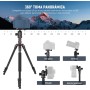 NEEWER 77'' Trípode Cámara,Monopié Trípode Plegable Aluminio para DSLR y Teléfono con 360°Rótula Panorámica,Columna Central 2