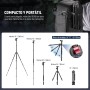 NEEWER 77'' Trípode Cámara,Monopié Trípode Plegable Aluminio para DSLR y Teléfono con 360°Rótula Panorámica,Columna Central 2