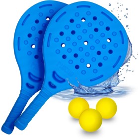Pincho Palas de Padel Playa, Juega Estilo Badminton, Pickleball, Beach Tennis, Raquetas de Playa, 2 Palas + 3 Pelotas EVA,