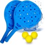 Pincho Palas de Padel Playa, Juega Estilo Badminton, Pickleball, Beach Tennis, Raquetas de Playa, 2 Palas + 3 Pelotas EVA,