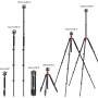 K&F Concept 240cm Trípode de Cámara, Trípode Video Profesional con Columna Central Transversal con Rótula de Bola Panorámica y