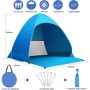 Miconi Pop Up Tienda de Playa para 1-3 personas Anti-UV Protección Solar UPF 50, Portátil para Jardín, Camping, Viajes, Pesca,