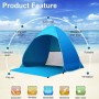 Miconi Pop Up Tienda de Playa para 1-3 personas Anti-UV Protección Solar UPF 50, Portátil para Jardín, Camping, Viajes, Pesca,