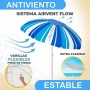 LOLAhome Sombrilla playa 200 cm y soporte arena, protección UV+50, sombrilla antiviento, varillas flexibles fibra vidrio, techo
