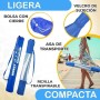 LOLAhome Sombrilla playa 200 cm y soporte arena, protección UV+50, sombrilla antiviento, varillas flexibles fibra vidrio, techo
