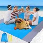 lineno Alfombras de Playa, Impermeable 230 x 200 Esterilla a Prueba Arena con 4 Clavos Fijos, Manta Portátil para Aire Libre