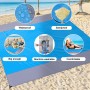 lineno Alfombras de Playa, Impermeable 230 x 200 Esterilla a Prueba Arena con 4 Clavos Fijos, Manta Portátil para Aire Libre