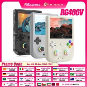 ANBERNIC-consola de juegos portátil RG406V, pantalla táctil IPS de 4 p
