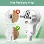 3 Piezas Enchufe Macho Plano 250V 16A IP20, Clavija Europeo Schuko Enchufe Plano Pared, Enchufe con Contacto a Tierra con Man-go
