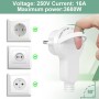 3 Piezas Enchufe Macho Plano 250V 16A IP20, Clavija Europeo Schuko Enchufe Plano Pared, Enchufe con Contacto a Tierra con Man-go