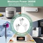 3 Piezas Enchufe Macho Plano 250V 16A IP20, Clavija Europeo Schuko Enchufe Plano Pared, Enchufe con Contacto a Tierra con Man-go