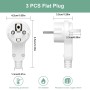 3 Piezas Enchufe Macho Plano 250V 16A IP20, Clavija Europeo Schuko Enchufe Plano Pared, Enchufe con Contacto a Tierra con Man-go