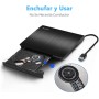 Rodzon Grabadora Externa USB 3.0, Unidades Portátil CD/DVD /-RW/ROM Estable con Lector/Quemador/Re - Quemador para Win 10/8 / 7