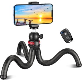 CIRYCASE Tripode para Movil, Mini Flexible Tripode Palo Selfie Portátil Giro de 360°, Trípode Camara con Control Remoto