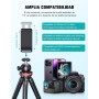 CIRYCASE Tripode para Movil, Mini Flexible Tripode Palo Selfie Portátil Giro de 360°, Trípode Camara con Control Remoto