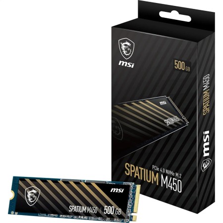 MSI Spatium M450 SSD 500GB PCIe 4.0 NVMe M.2 Unidad de Estado sólido Interna, 3600MB/s de Lectura y 2300MB/s de Escritura, 3D