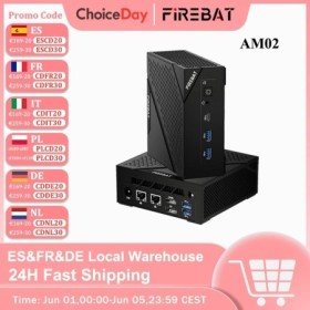 FIREBAT-MINI PC AM02, AMD Ryzen 5 6600H, DDR5, 16GB de RAM, 512GB SSD,