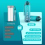 QLUR Water Bottle, 1 Litre Gym Water Bottle with Straw, Anti-Spill Sports Water Bottle, BPA-Free Water Bottle with Time Marker