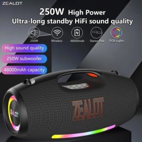 ZEALOT-S89 250W Altavoz portátil a prueba de agua, 48000 mAh Wireless 