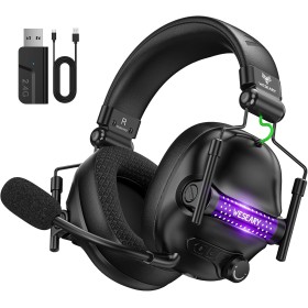 WESEARY WG2 Cascos Gaming Inalambricos, Auriculares Gaming Inalambricos de 2.4G para PS5, PS4, PC, Switch, Sonido Estéreo