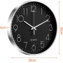 Uootach Reloj de Pared, 30CM Movimiento de Cuarzo silencioso, diseño Minimalista Moderno (Blancos Caracteres Negro)