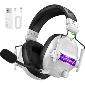 WESEARY WG2 Cascos Gaming Inalambricos, Auriculares Gaming Inalambricos de 2.4G para PS5, PS4, PC, Switch, Sonido Estéreo