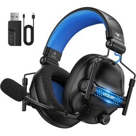 WESEARY WG2 Cascos Gaming Inalambricos, Auriculares Gaming Inalambricos de 2.4G para PS5, PS4, PC, Switch, Sonido Estéreo