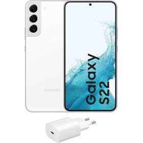 Samsung Galaxy S22 5G (128 GB) Phantom Blanco + Cargador – Teléfono Móvil libre, Smartphone Android (Versión Española)
