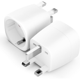 BHHB Paquete de 2 UK Adaptador Enchufe Universal, Desde Español de 2 Pines a UK de 3 Pines Adaptador Enchufe UK, Aplicable a