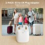 BHHB Paquete de 2 UK Adaptador Enchufe Universal, Desde Español de 2 Pines a UK de 3 Pines Adaptador Enchufe UK, Aplicable a