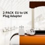 BHHB Paquete de 2 UK Adaptador Enchufe Universal, Desde Español de 2 Pines a UK de 3 Pines Adaptador Enchufe UK, Aplicable a