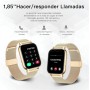 Popglory Reloj Inteligente Mujer, Smartwatch Con Llamadas, Presión Arterial, 100+ Deportes, Frecuencia Respiratoria, Cardíaca,